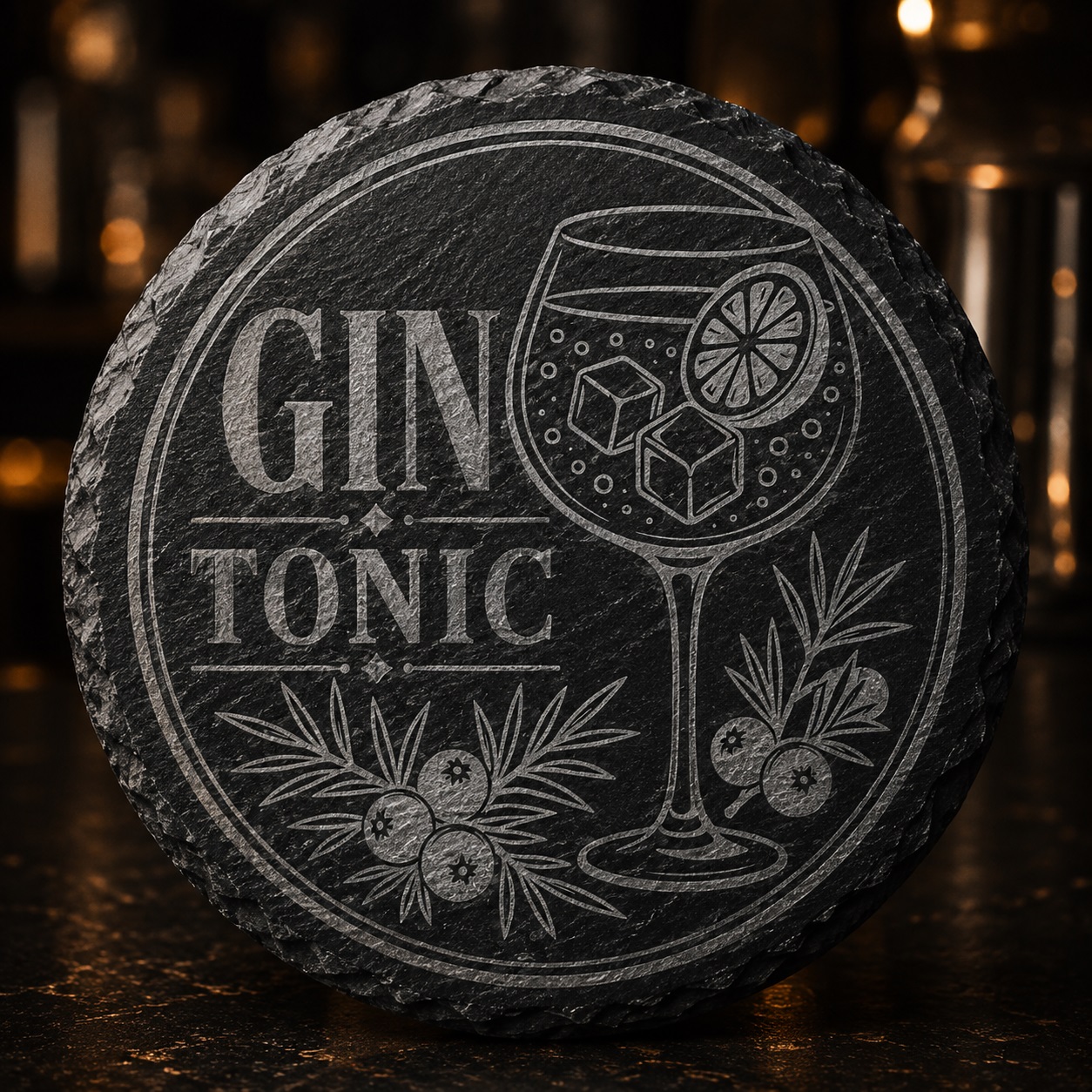 Schiefer-Untersetzer Gin Tonic